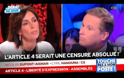 N. Dupont-Aignan dénonce sur TPMP et à l&rsquo;AN la censure absolue prévue par l&rsquo;article 4 !