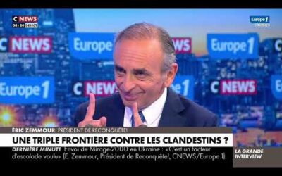Éric Zemmour sur CNews : Dimanche 9 juin, votez pour les frontières, votez Reconquête !