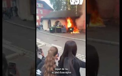 Blocus au lycée Jean-Geiler-de-Kaysersberg, Strasbourg | Départ de feu au pied de l’église