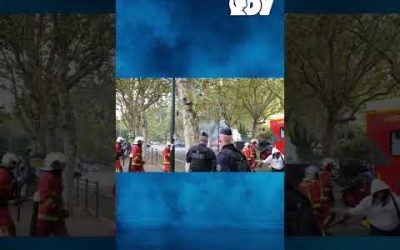 Lycée Paul Éluard de Saint-Denis : poubelle incendiée, tirs de mortier sur pompiers et policiers