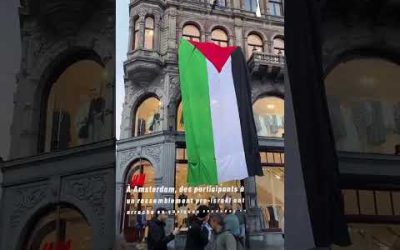 À Amsterdam, un drapeau palestinien arraché en quelques secondes lors d’un rassemblement pro-Israël
