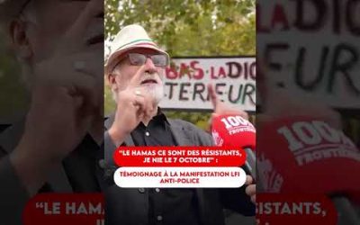 UN MANIFESTANT LFI MAINTIENT QUE LE HAMAS EST UN MOUVEMENT DE RÉSISTANCE
